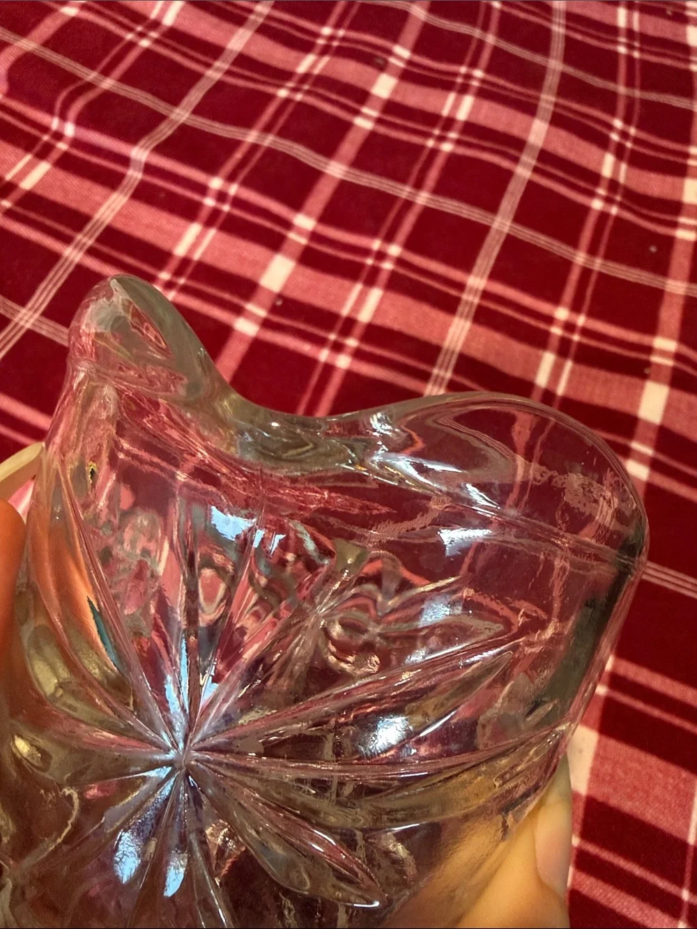 Vtg Anchor Hocking Star of David Glass Creamer Pitcher